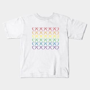 Rainbow Open Hearts Kids T-Shirt